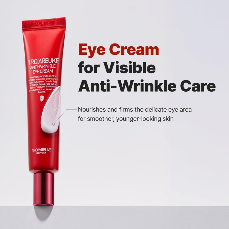 TROIAREUKE Anti-Wrinkle Eye Cream, Intensive Anti-Aging Firming Cream For Face and Neck | Rose Infused Moisturizer Packed With Antioxidants from Peptides and Botanical Extracts, Korean Skin Care - Image 2